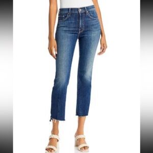 MOTHER The Insider Crop Step Fray Jeans Size 27 Girl Crush Wash